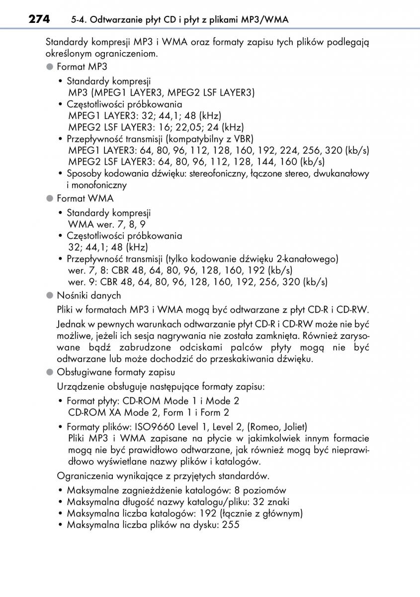 Lexus CT200h instrukcja obslugi / page 274