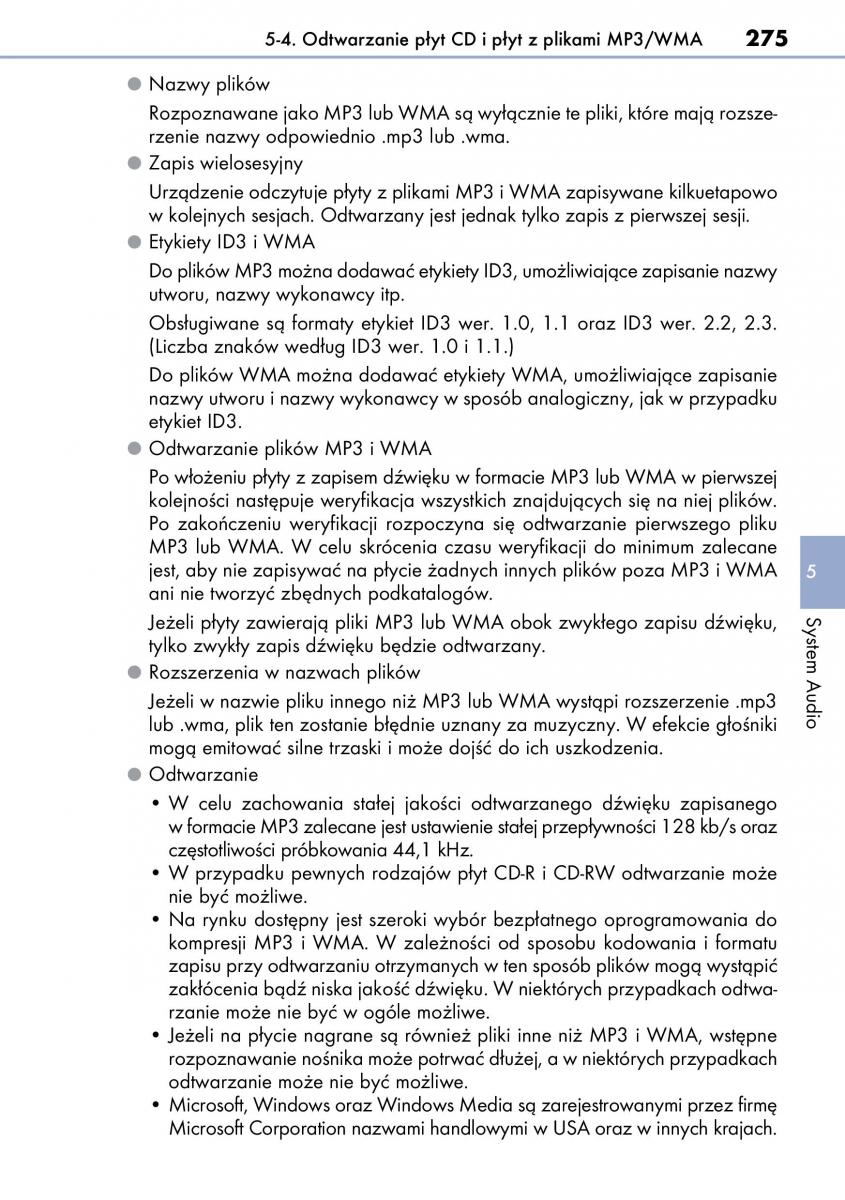 Lexus CT200h instrukcja obslugi / page 275