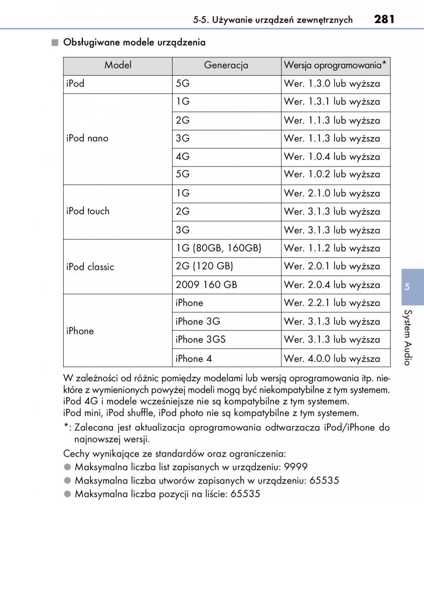 Lexus CT200h instrukcja obslugi / page 281