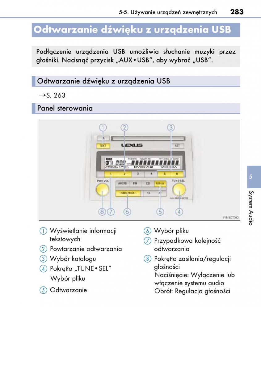 Lexus CT200h instrukcja obslugi / page 283