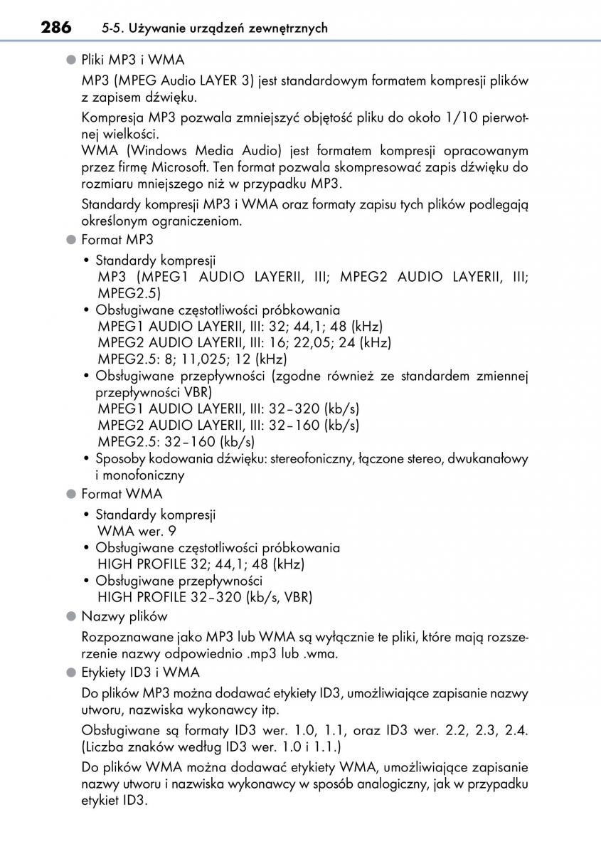 Lexus CT200h instrukcja obslugi / page 286