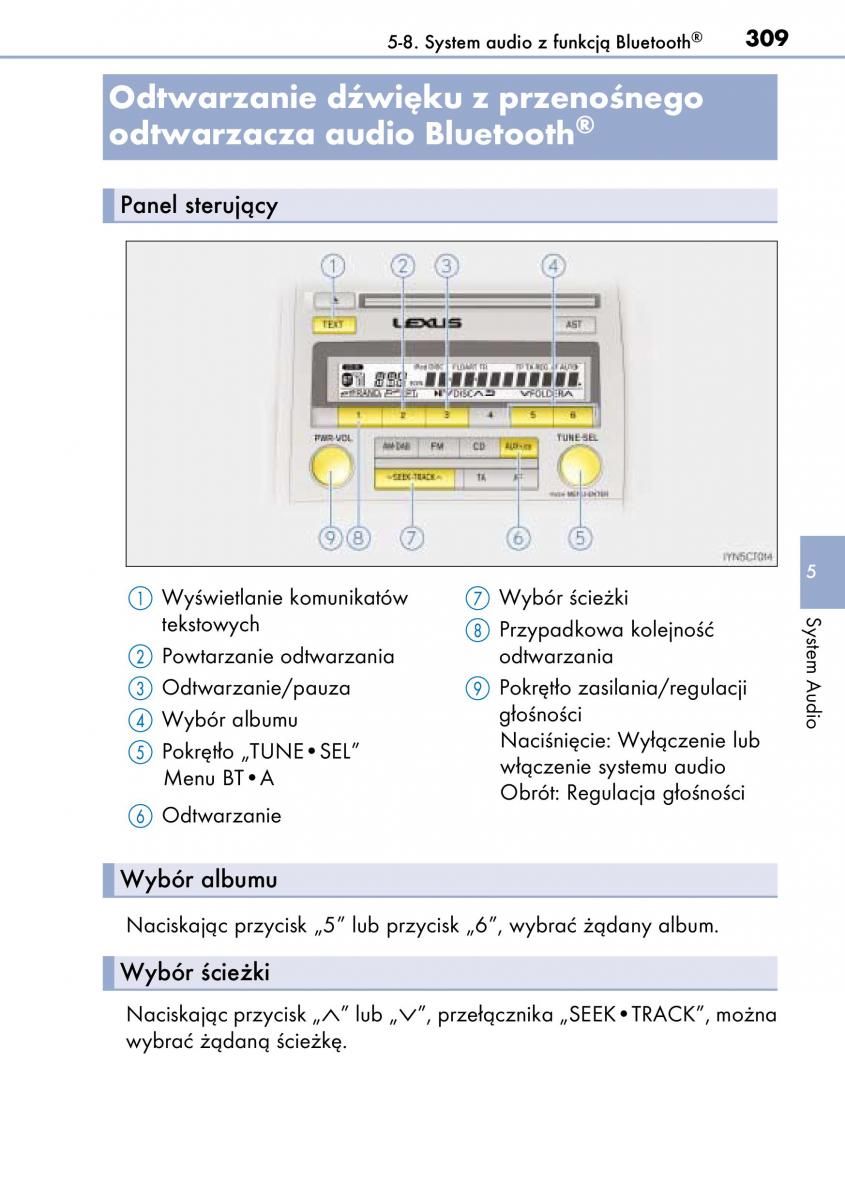 Lexus CT200h instrukcja obslugi / page 309