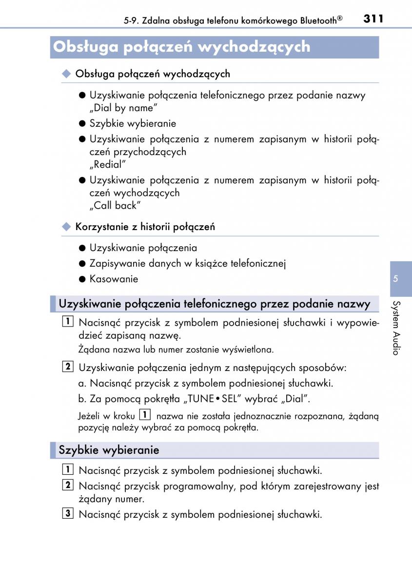 Lexus CT200h instrukcja obslugi / page 311