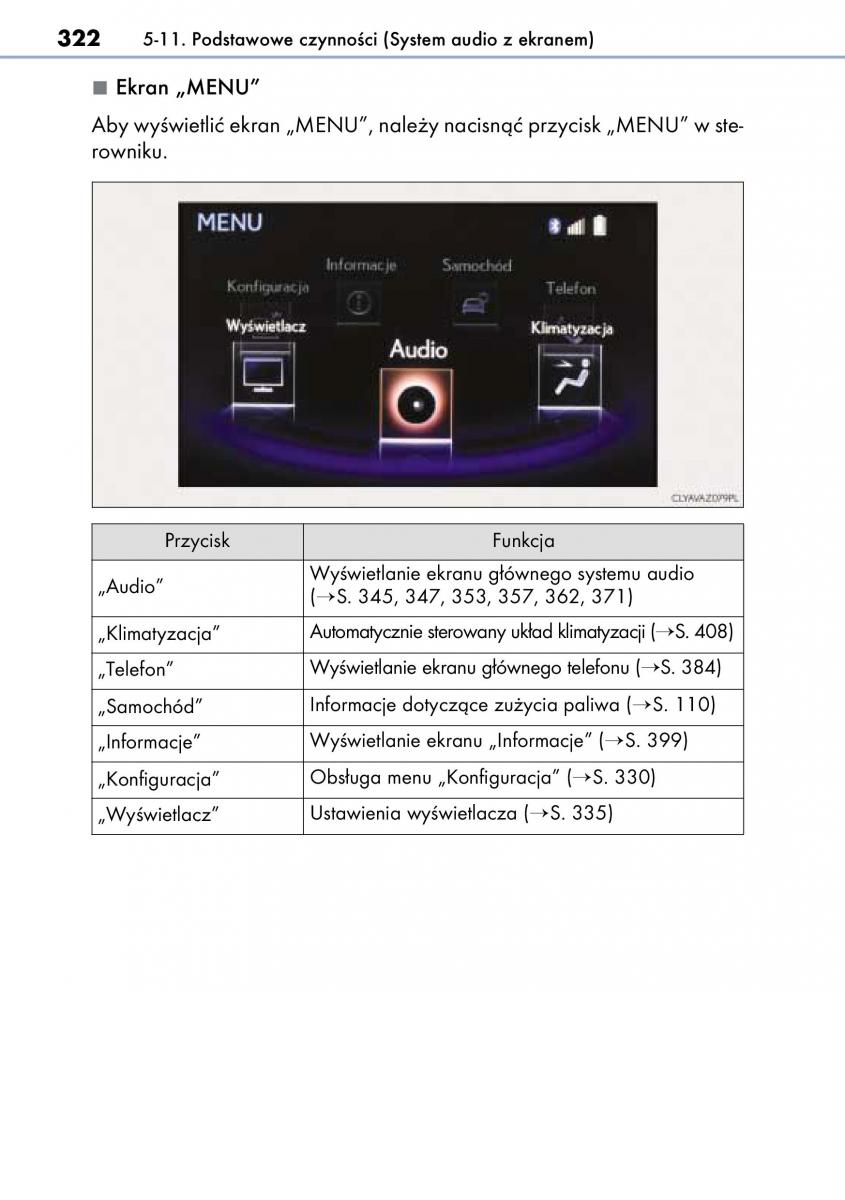 Lexus CT200h instrukcja obslugi / page 322