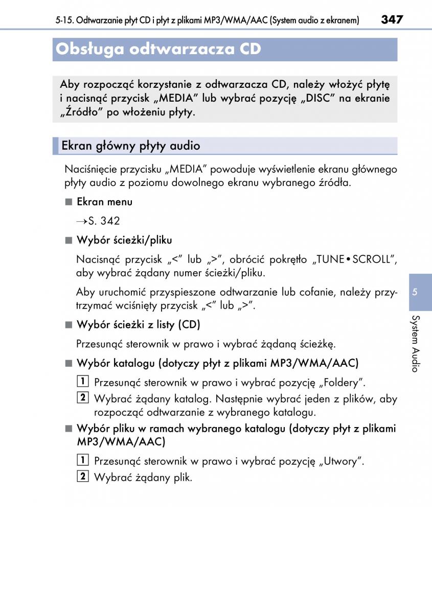 Lexus CT200h instrukcja obslugi / page 347