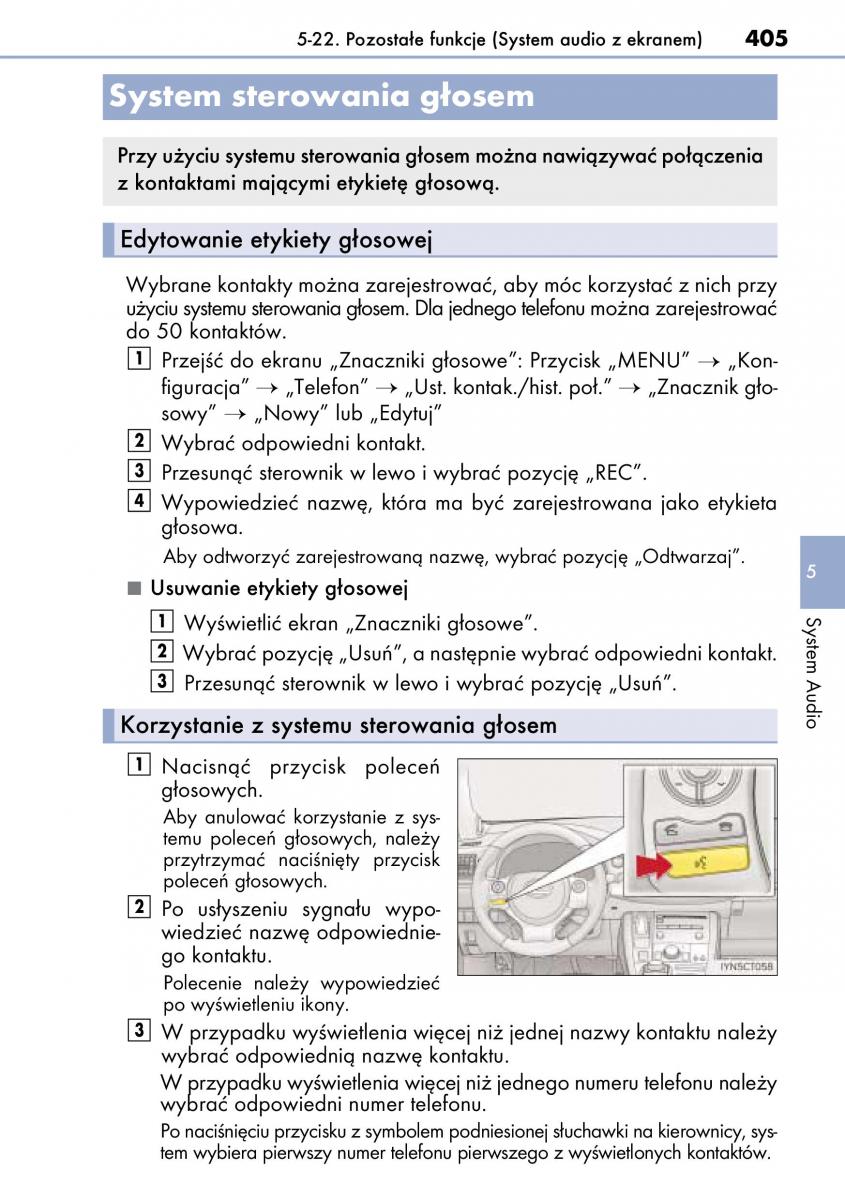 Lexus CT200h instrukcja obslugi / page 405