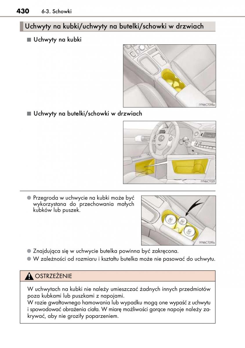 Lexus CT200h instrukcja obslugi / page 430