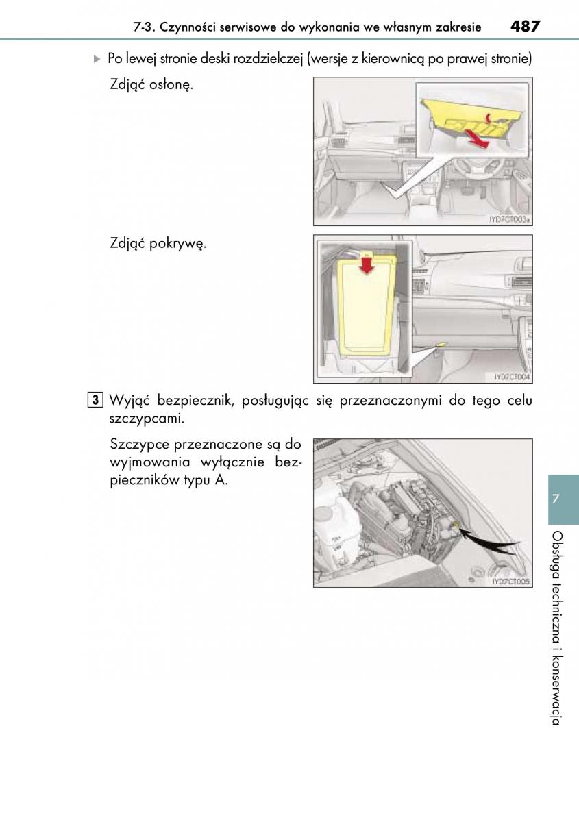 Lexus CT200h instrukcja obslugi / page 487