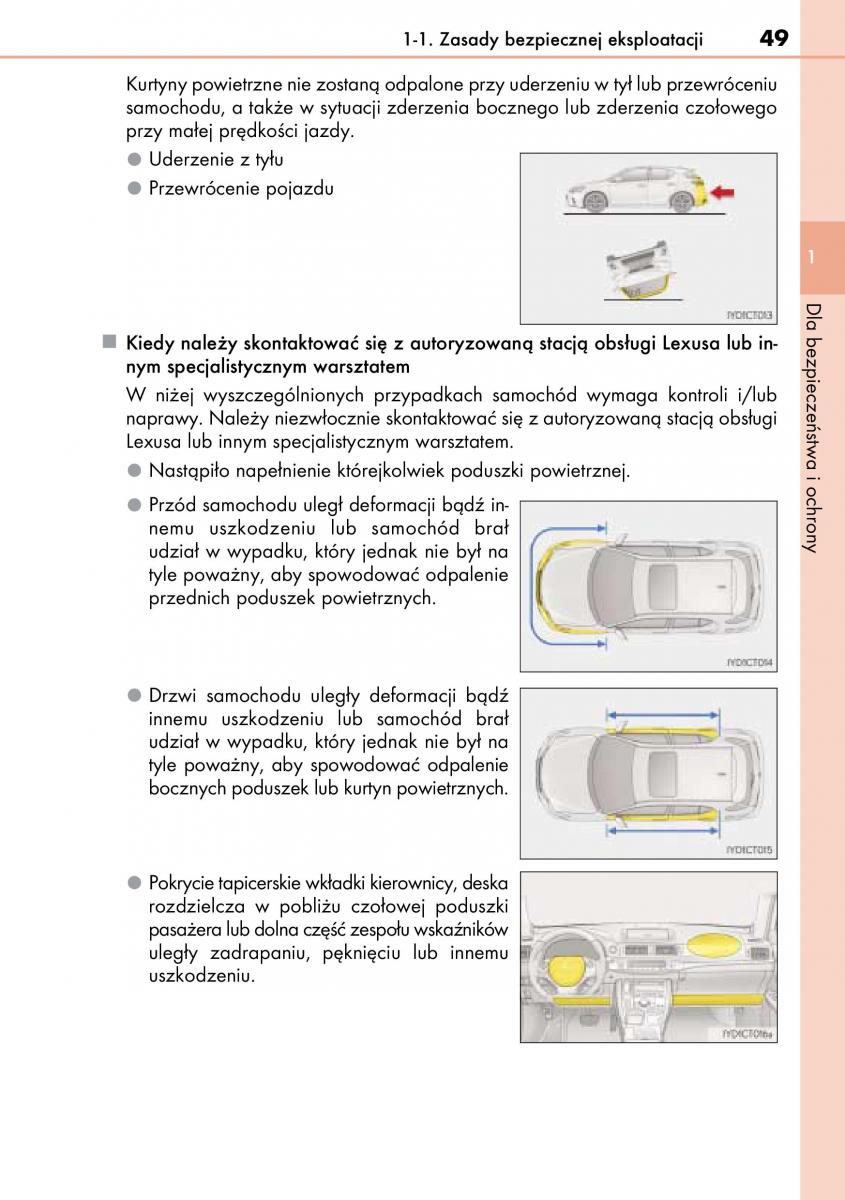 Lexus CT200h instrukcja obslugi / page 49