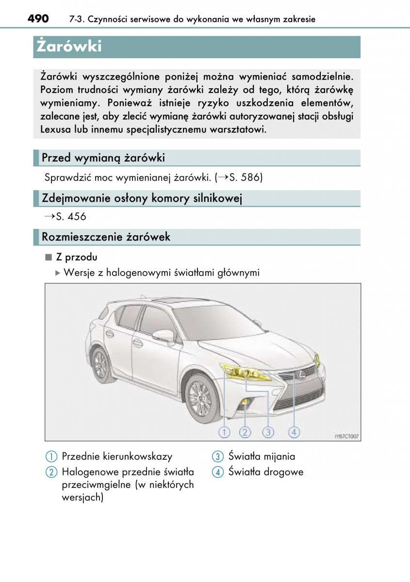 Lexus CT200h instrukcja obslugi / page 490