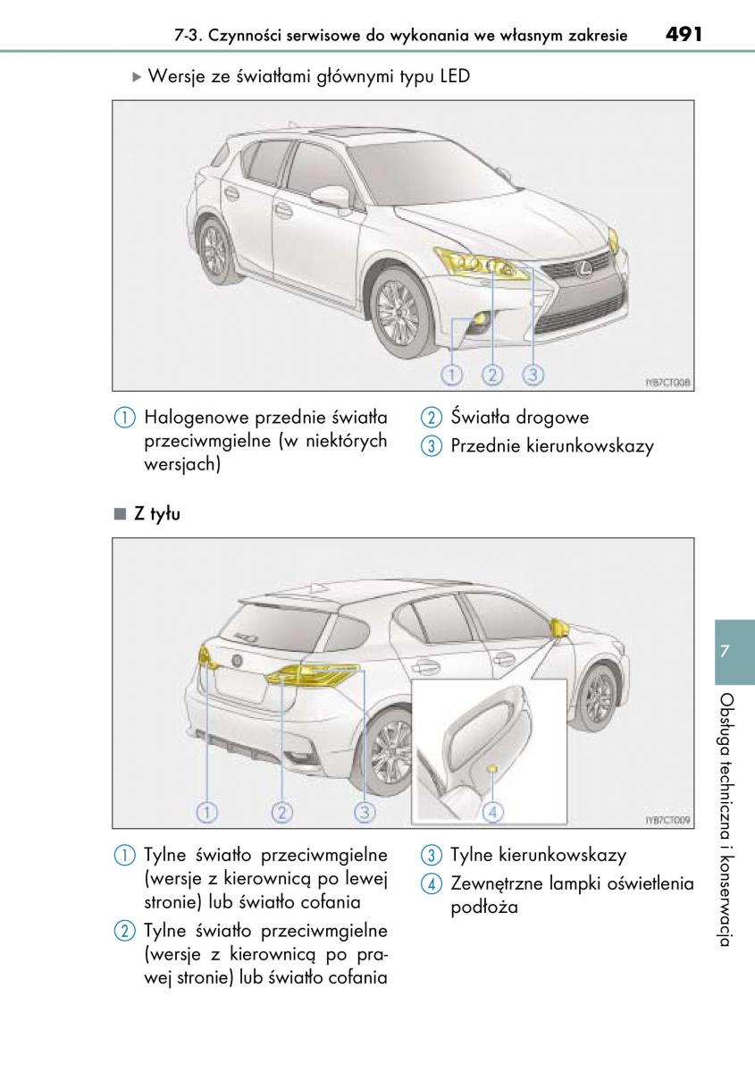 Lexus CT200h instrukcja obslugi / page 491