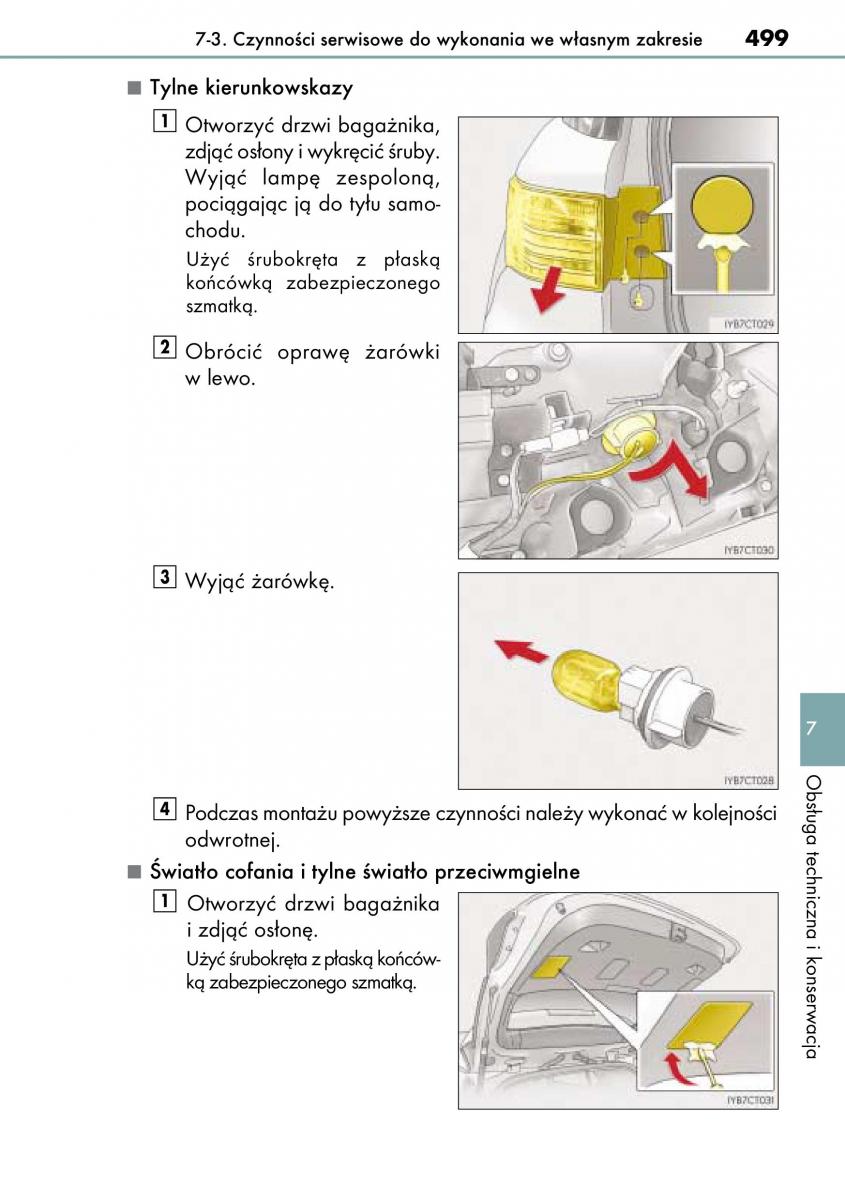 Lexus CT200h instrukcja obslugi / page 499