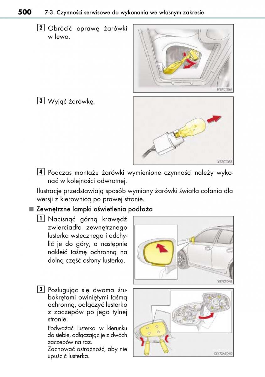 Lexus CT200h instrukcja obslugi / page 500