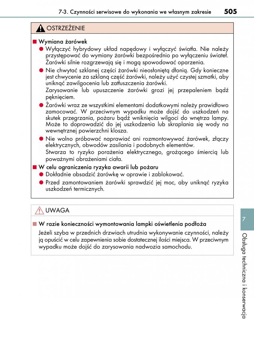 Lexus CT200h instrukcja obslugi / page 505