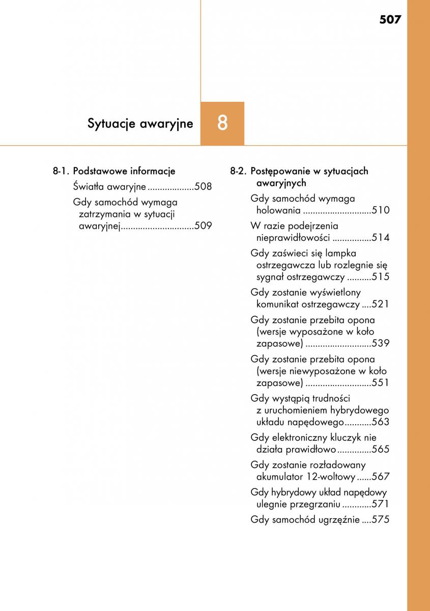 Lexus CT200h instrukcja obslugi / page 507