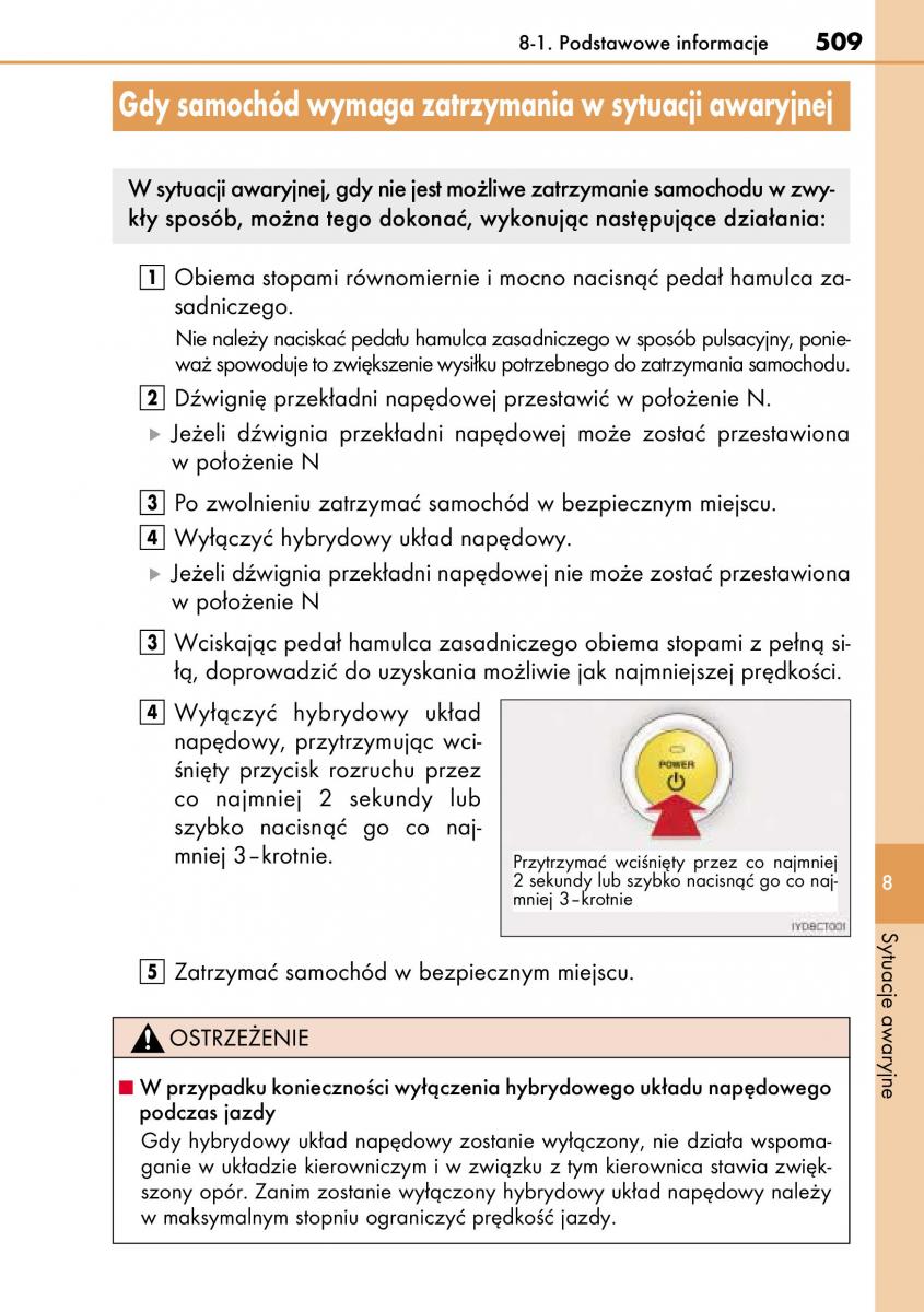 Lexus CT200h instrukcja obslugi / page 509