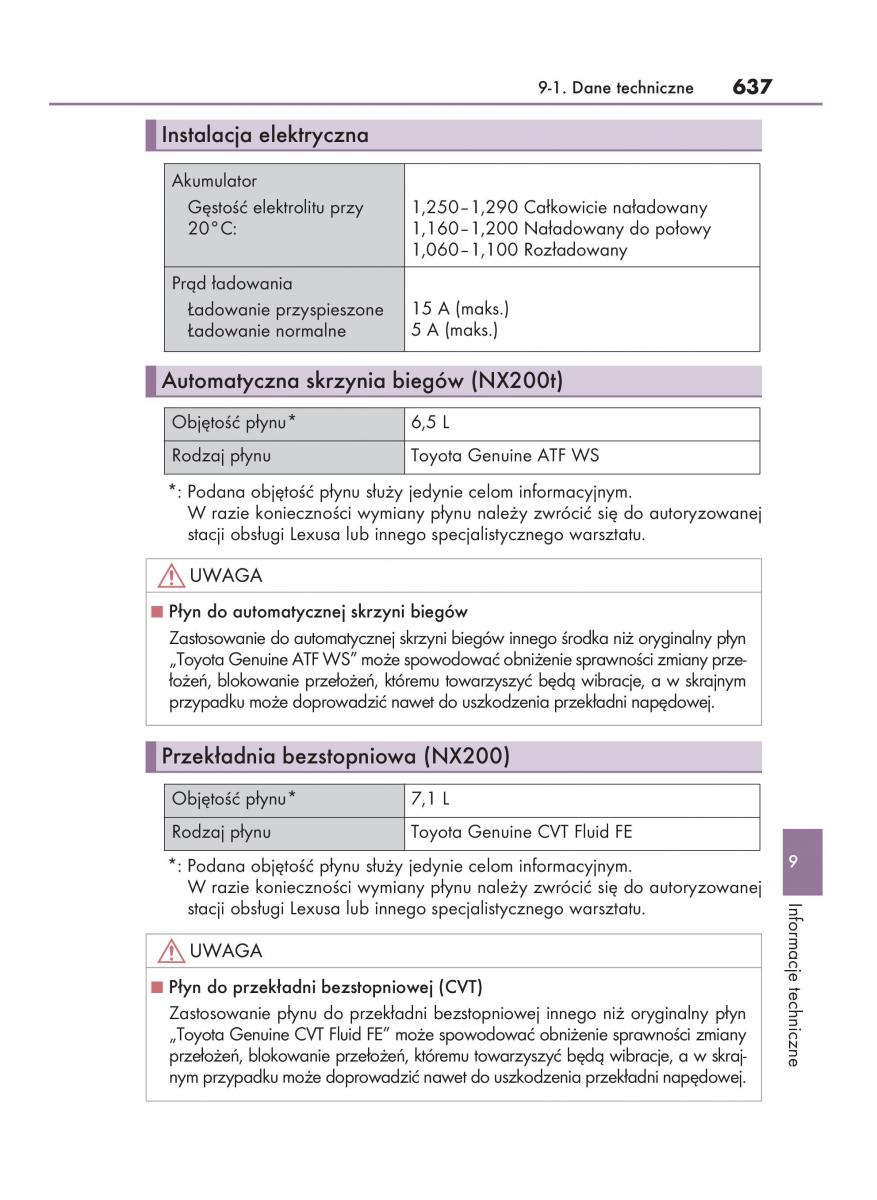 Lexus NX instrukcja obslugi / page 637