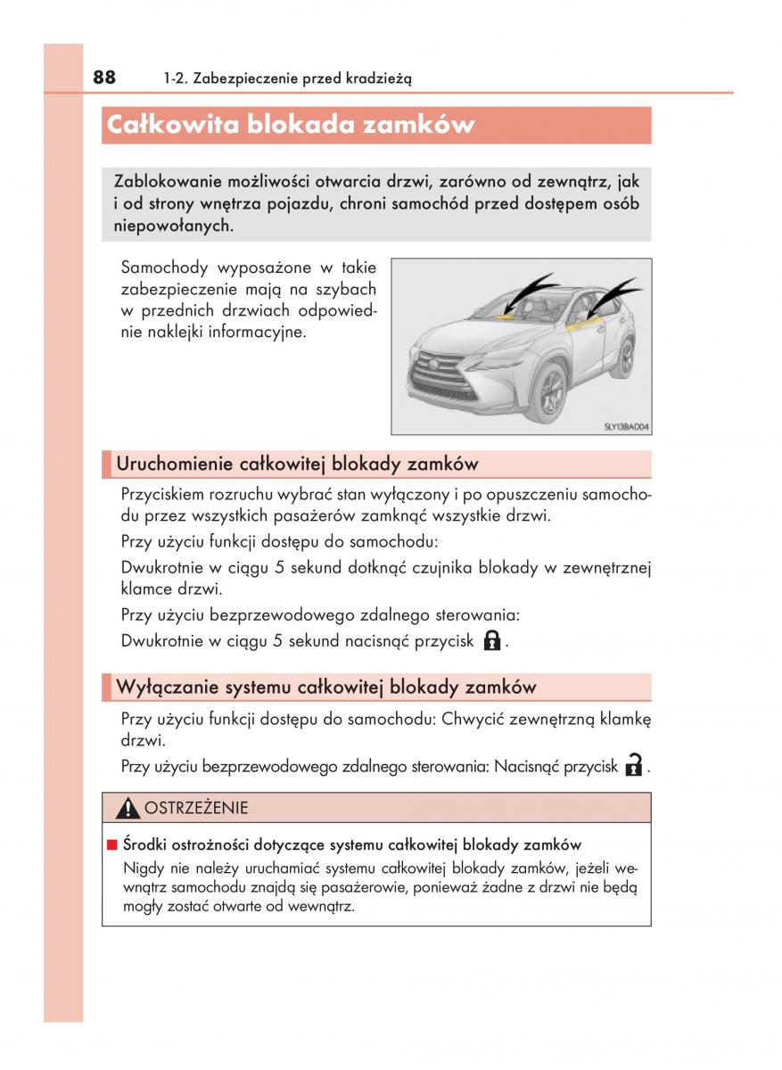 Lexus NX instrukcja obslugi / page 88