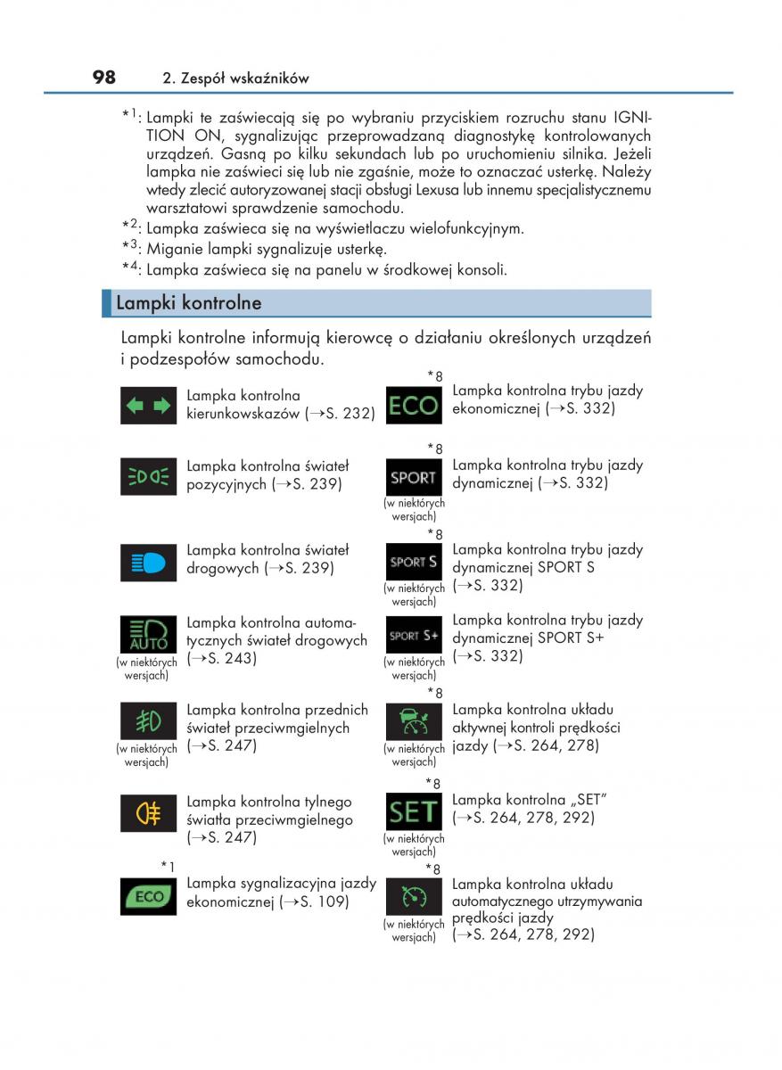 Lexus NX instrukcja obslugi / page 98