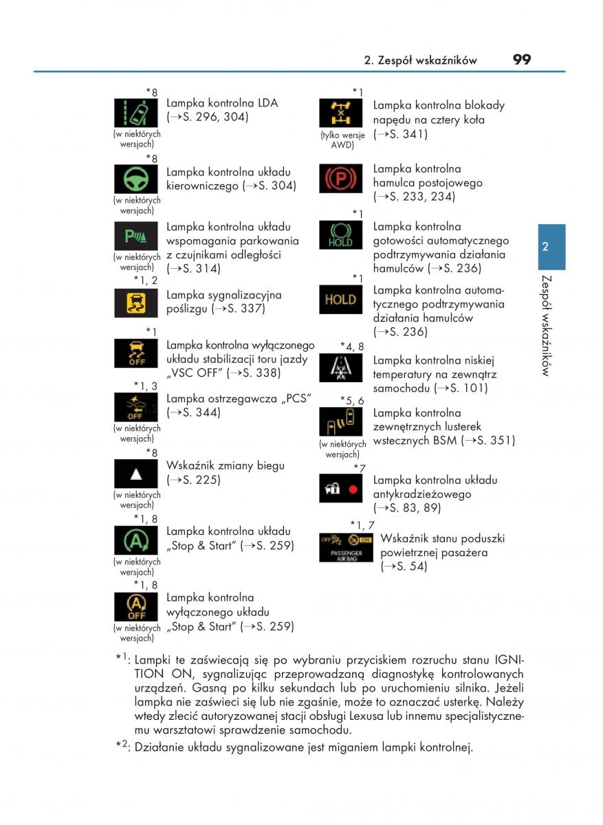 Lexus NX instrukcja obslugi / page 99