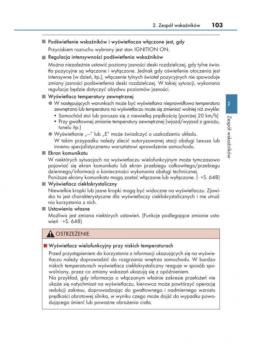 Lexus NX instrukcja obslugi / page 103