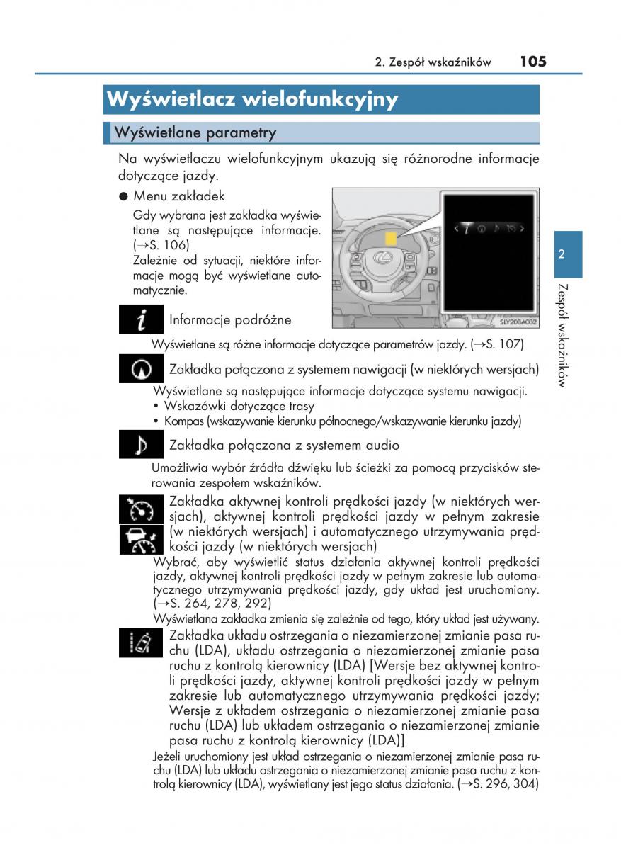 Lexus NX instrukcja obslugi / page 105