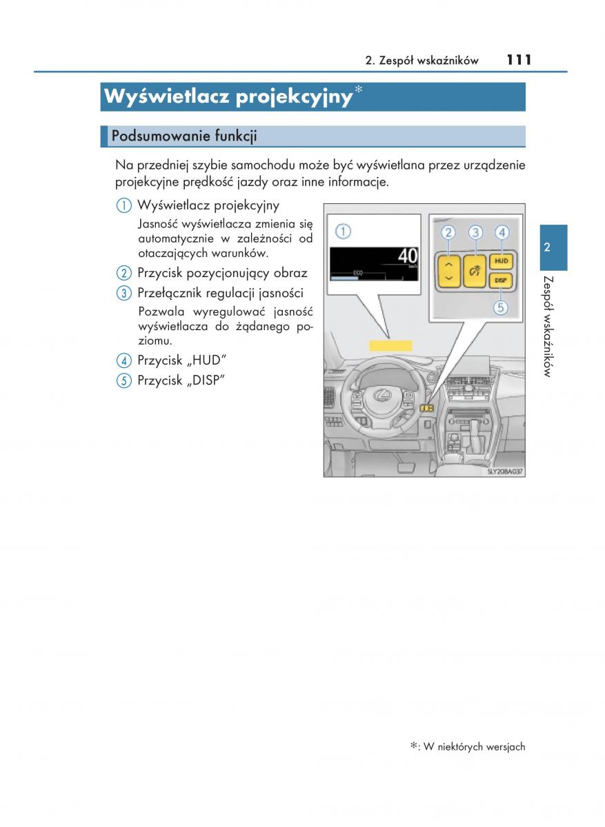 Lexus NX instrukcja obslugi / page 111