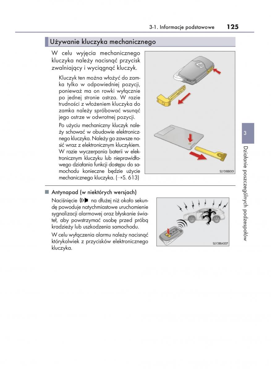 Lexus NX instrukcja obslugi / page 125