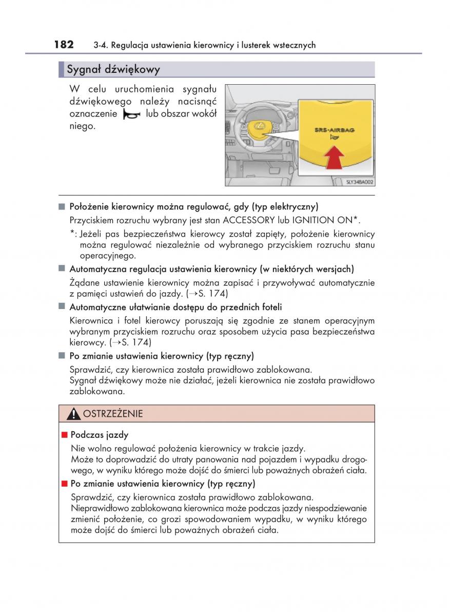 Lexus NX instrukcja obslugi / page 182
