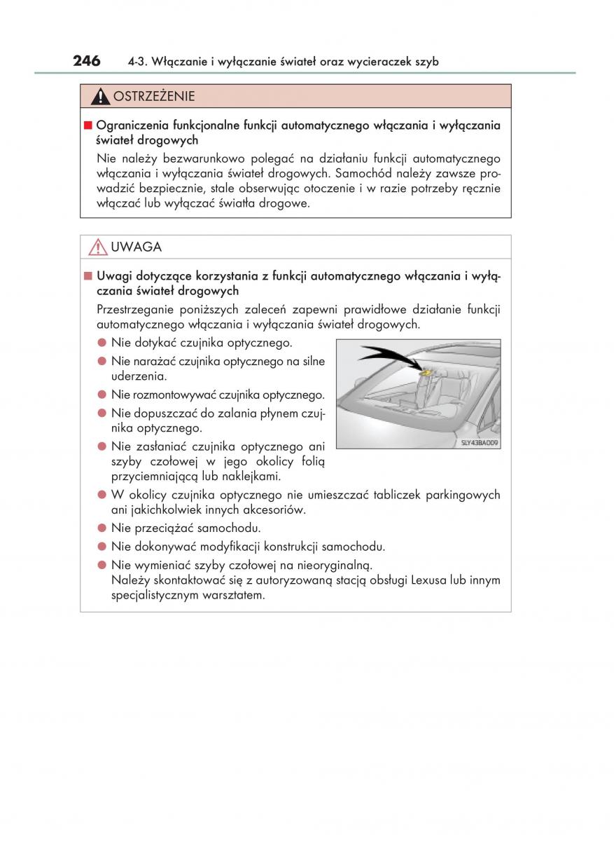 Lexus NX instrukcja obslugi / page 246