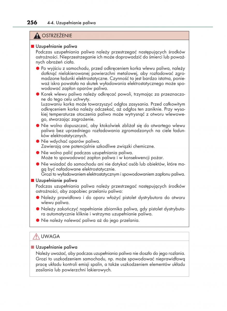 Lexus NX instrukcja obslugi / page 256