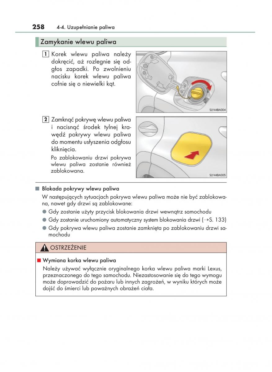 Lexus NX instrukcja obslugi / page 258