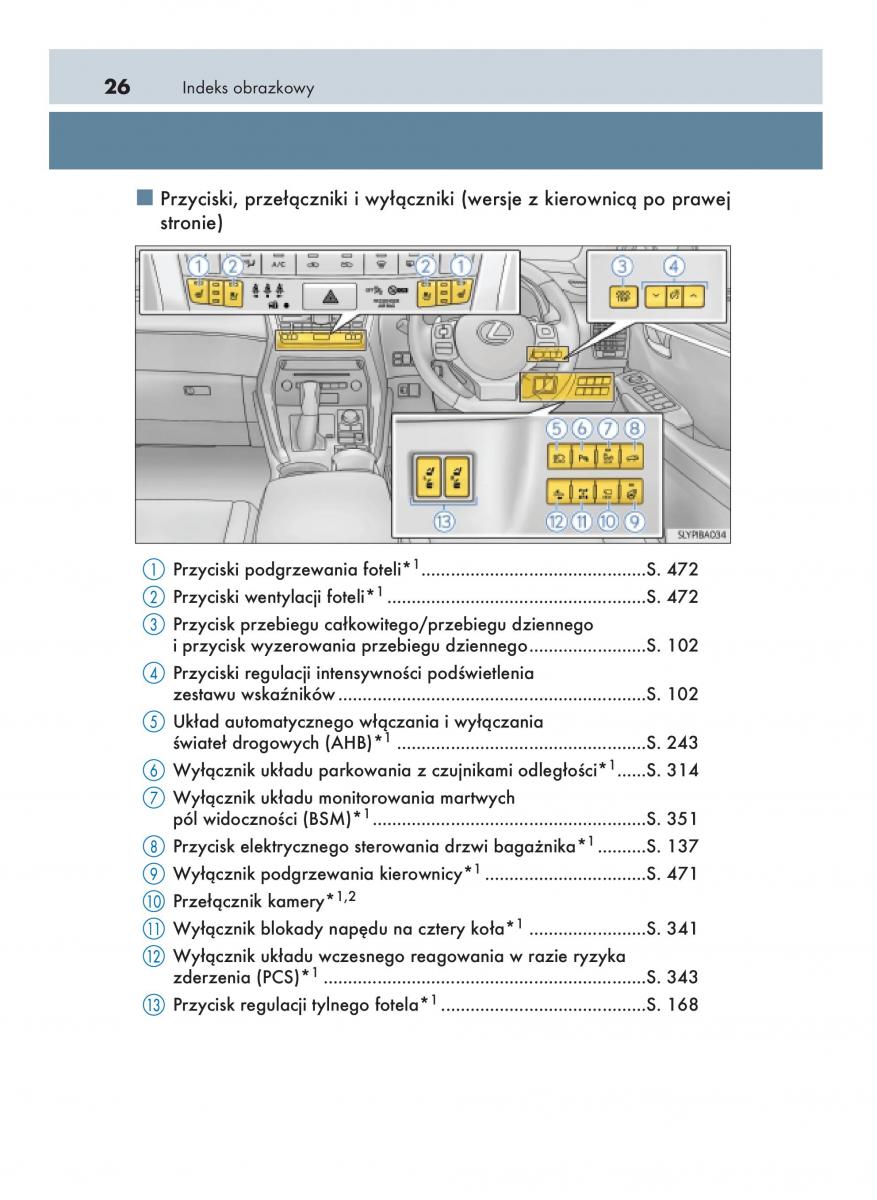 Lexus NX instrukcja obslugi / page 26