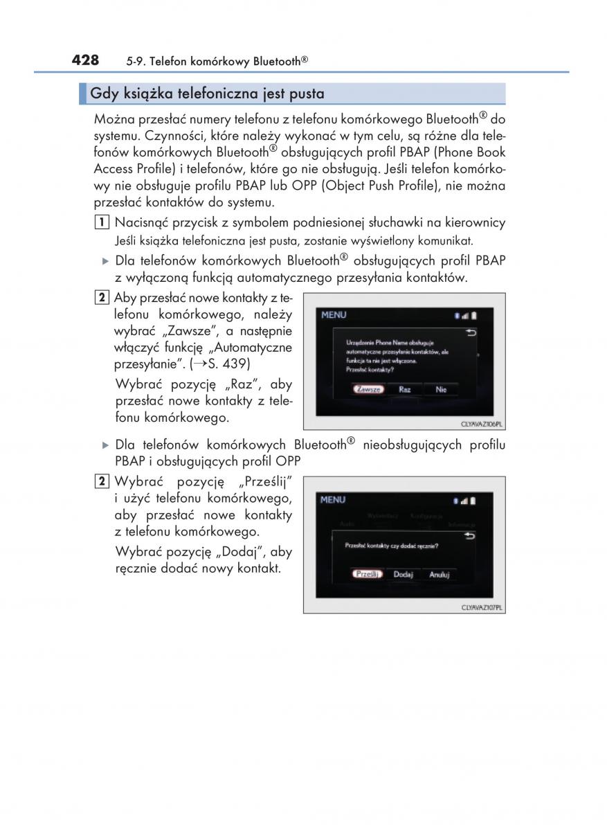 Lexus NX instrukcja obslugi / page 428