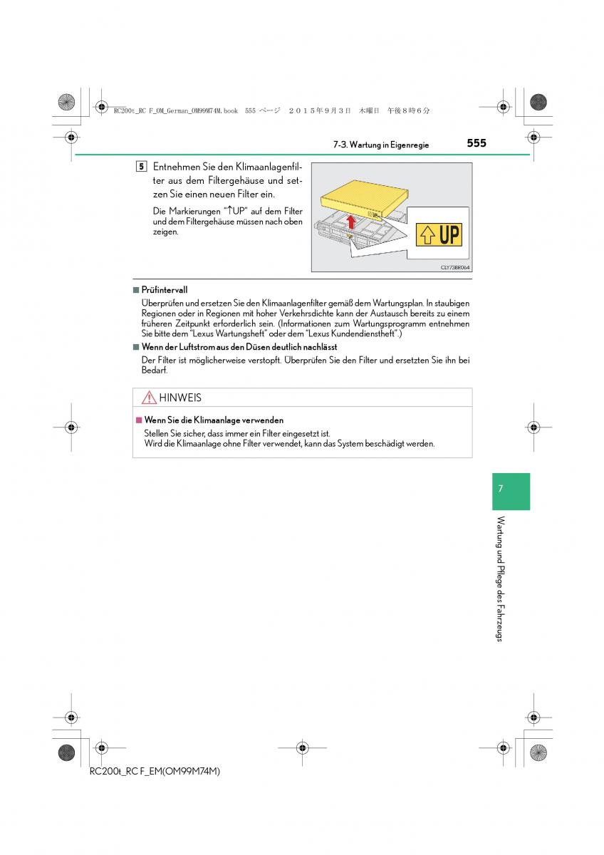Lexus RC Handbuch / page 555