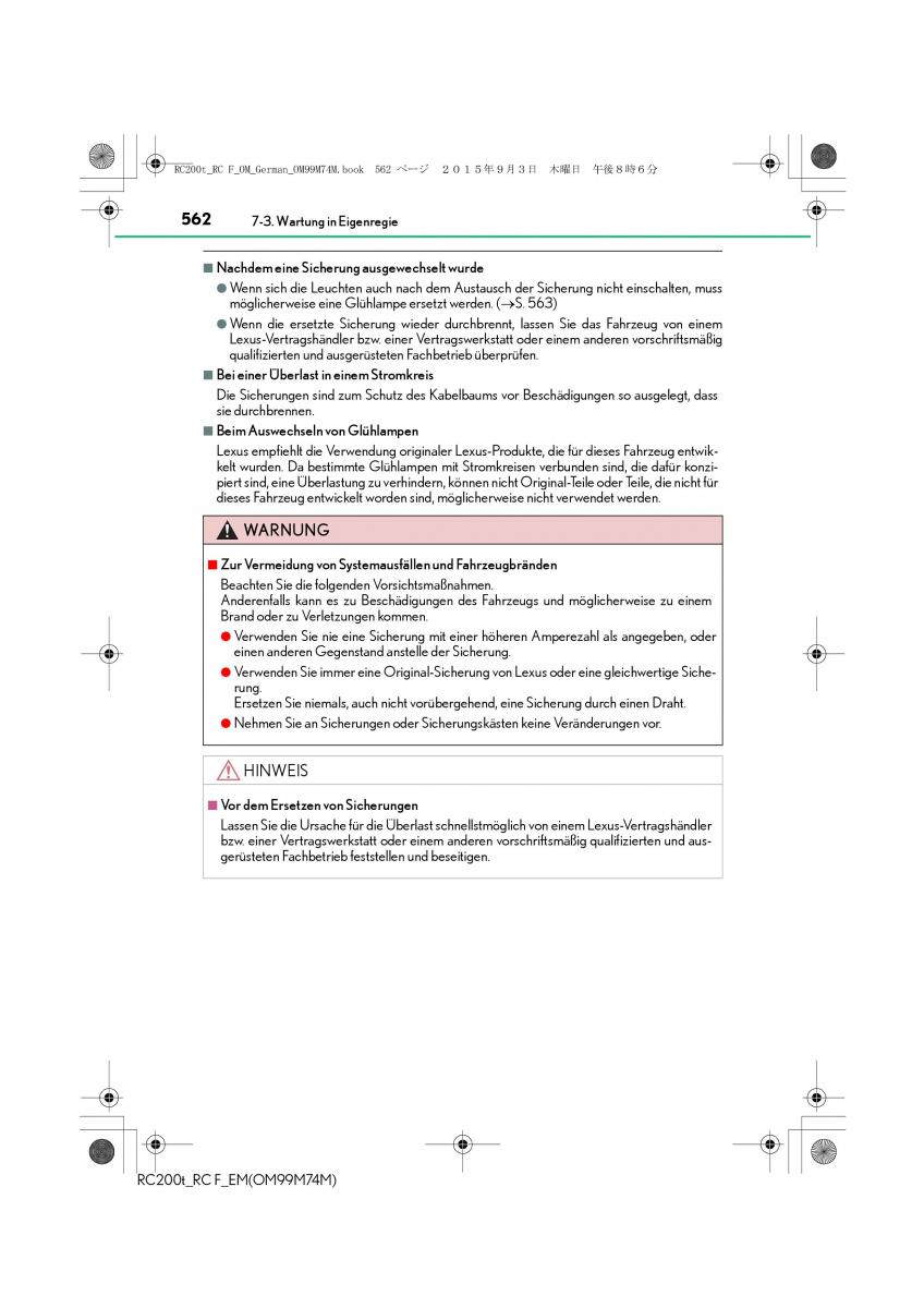 Lexus RC Handbuch / page 562