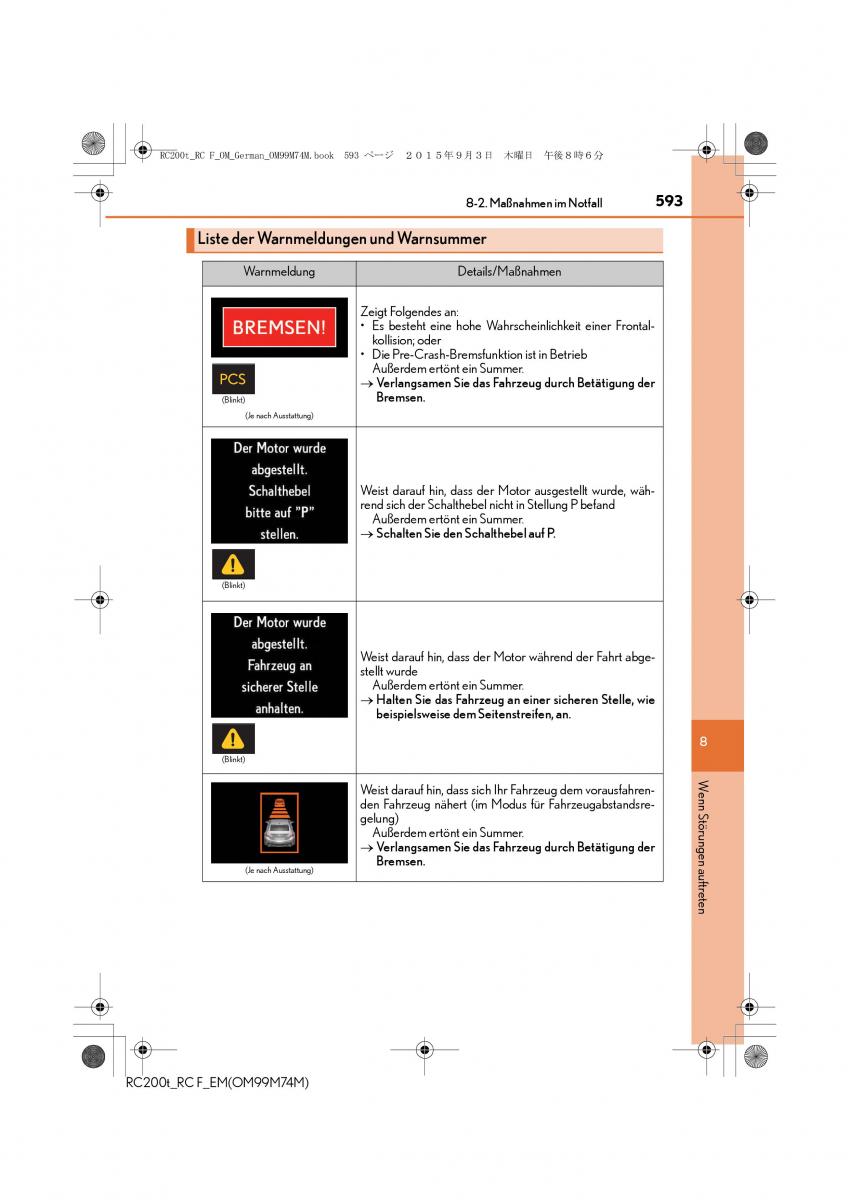 Lexus RC Handbuch / page 593