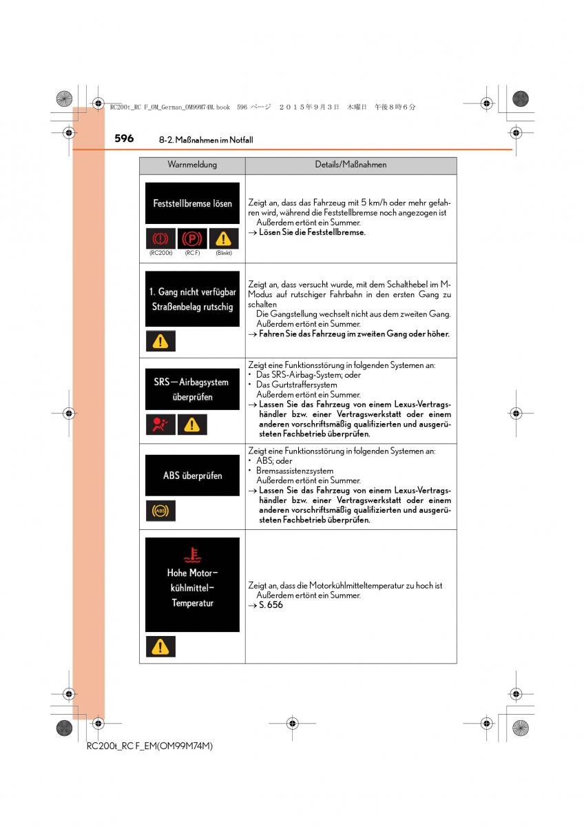 Lexus RC Handbuch / page 596