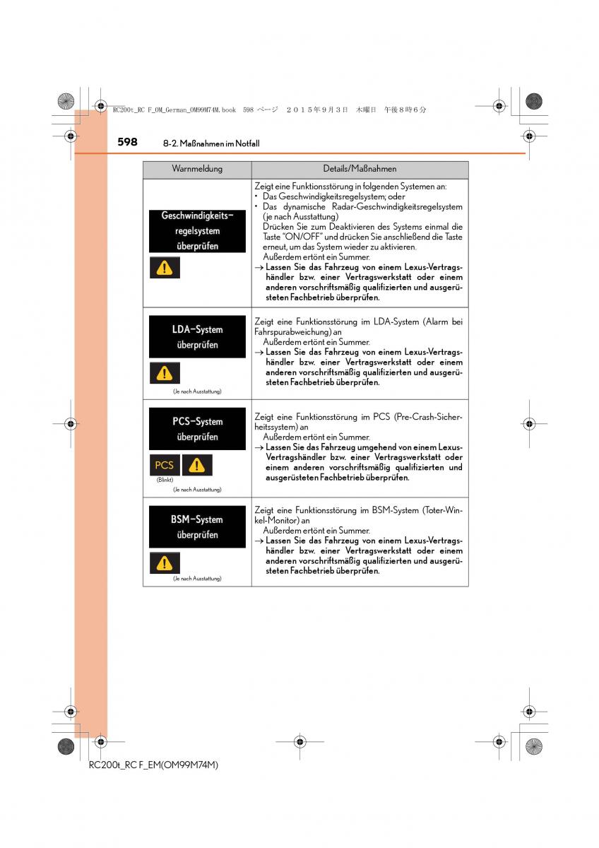 Lexus RC Handbuch / page 598