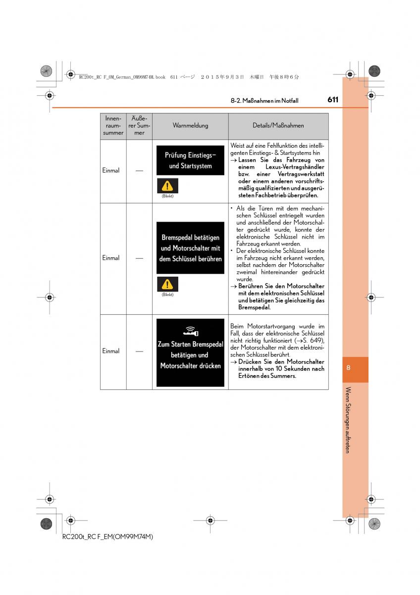 Lexus RC Handbuch / page 611