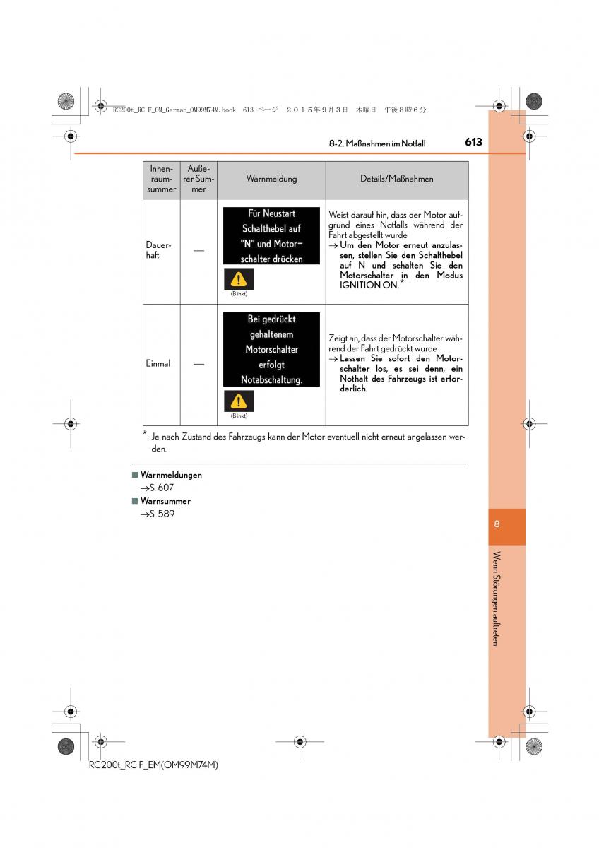 Lexus RC Handbuch / page 613