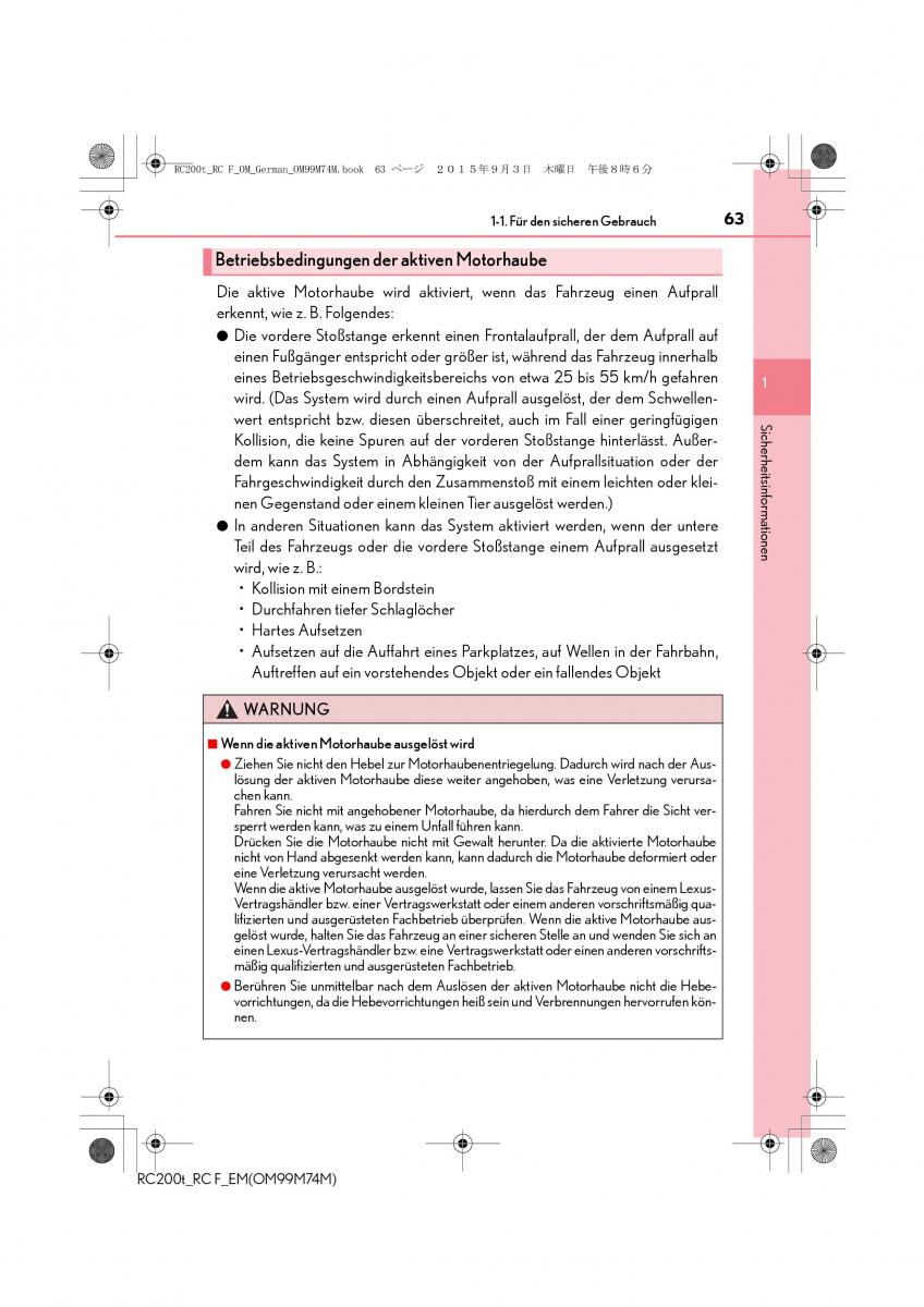 Lexus RC Handbuch / page 63