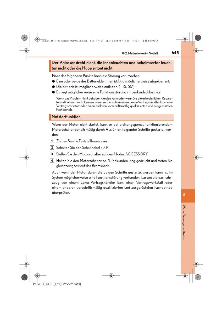 Lexus RC Handbuch / page 645