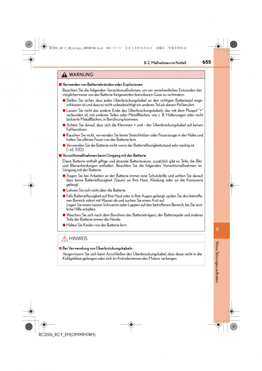 Lexus RC Handbuch / page 655