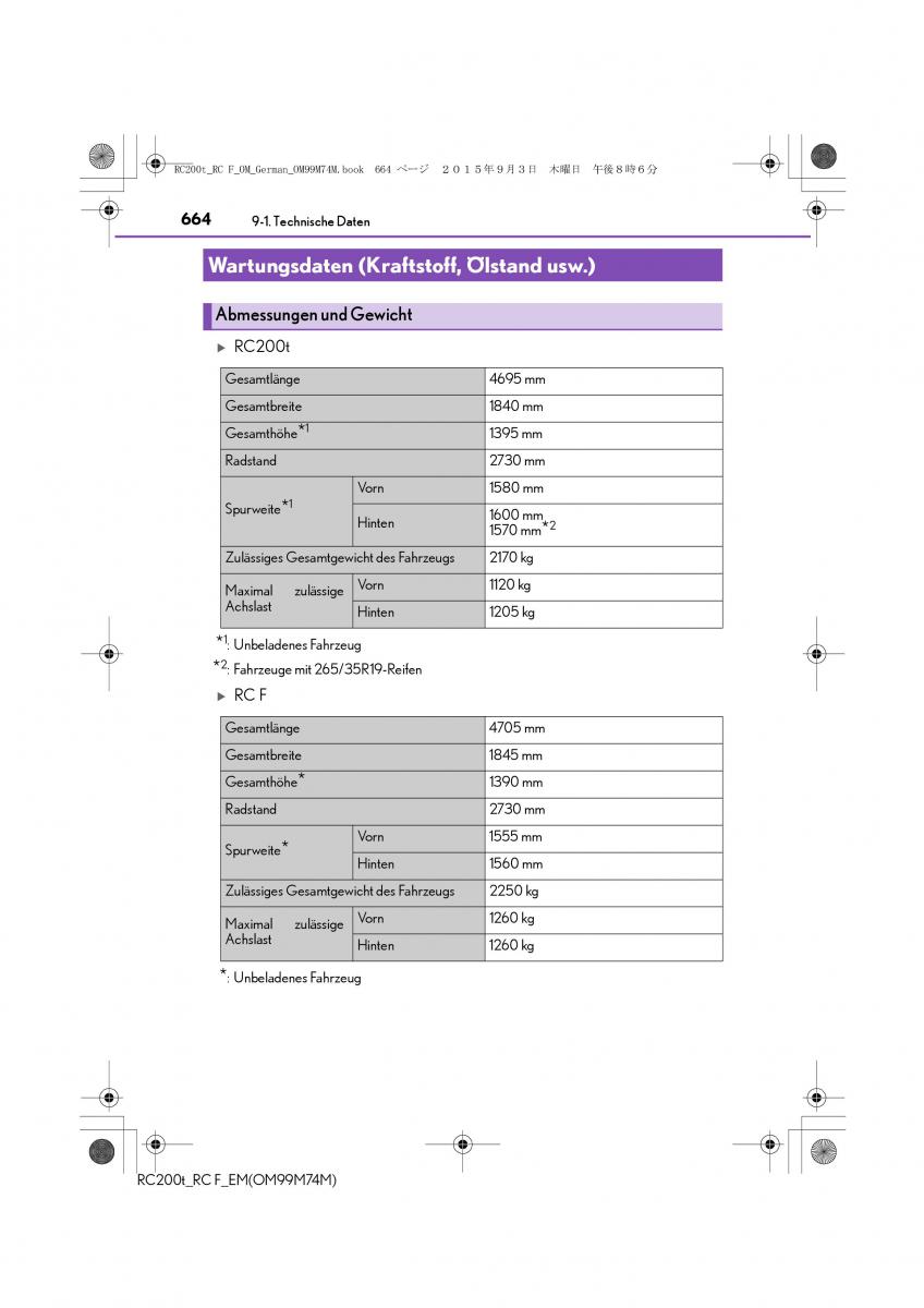 Lexus RC Handbuch / page 664