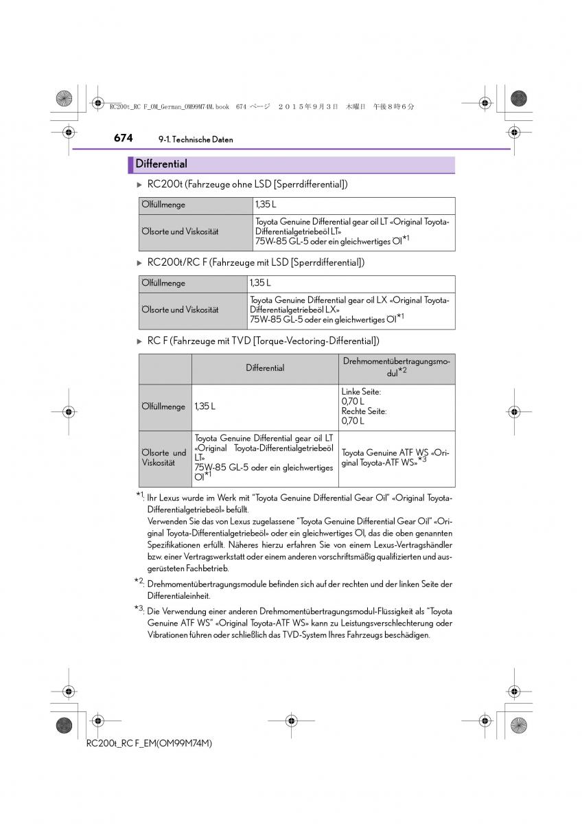 Lexus RC Handbuch / page 674