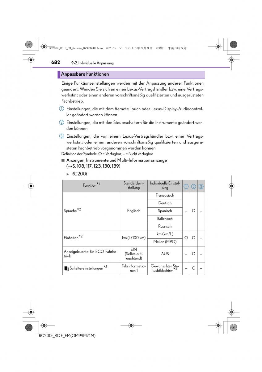 Lexus RC Handbuch / page 682