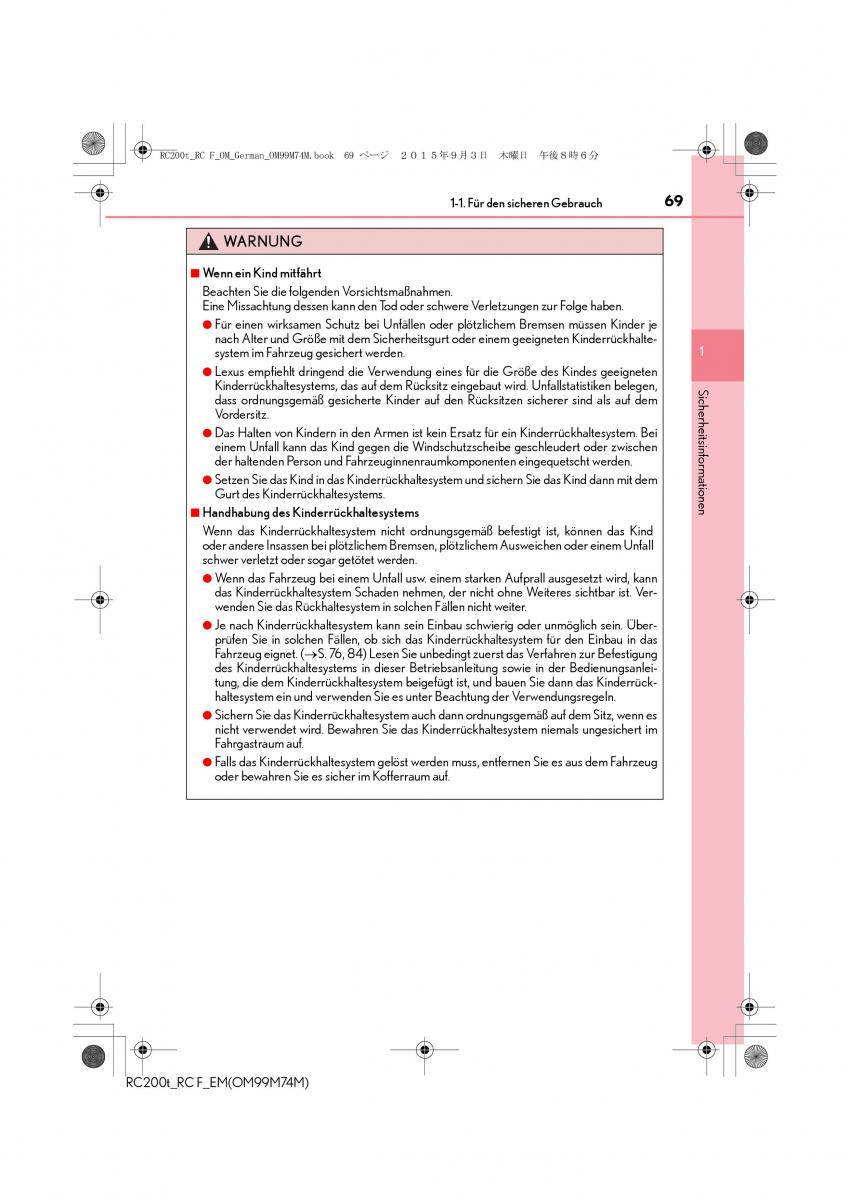 Lexus RC Handbuch / page 69