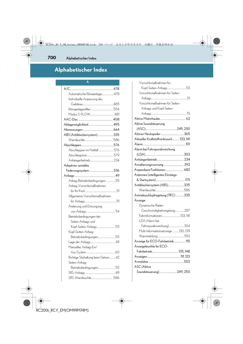 Lexus RC Handbuch / page 700