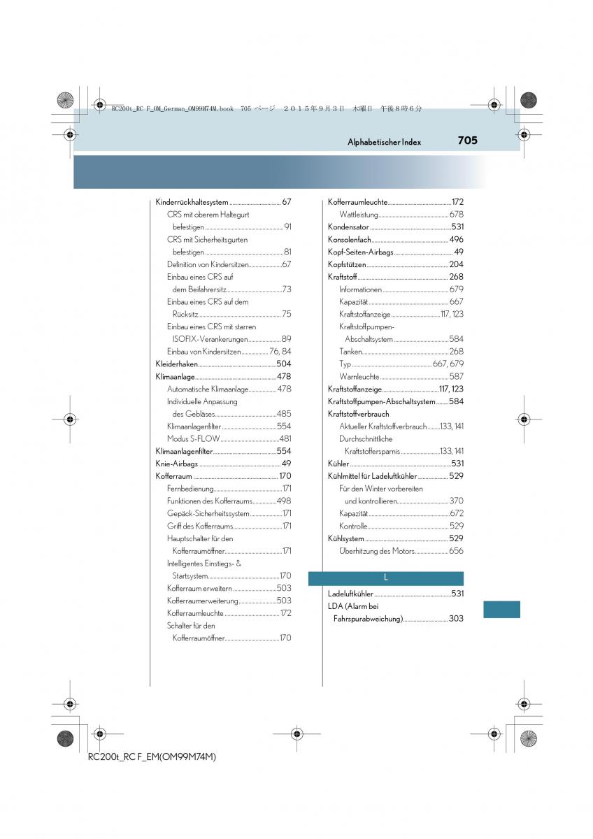 Lexus RC Handbuch / page 705